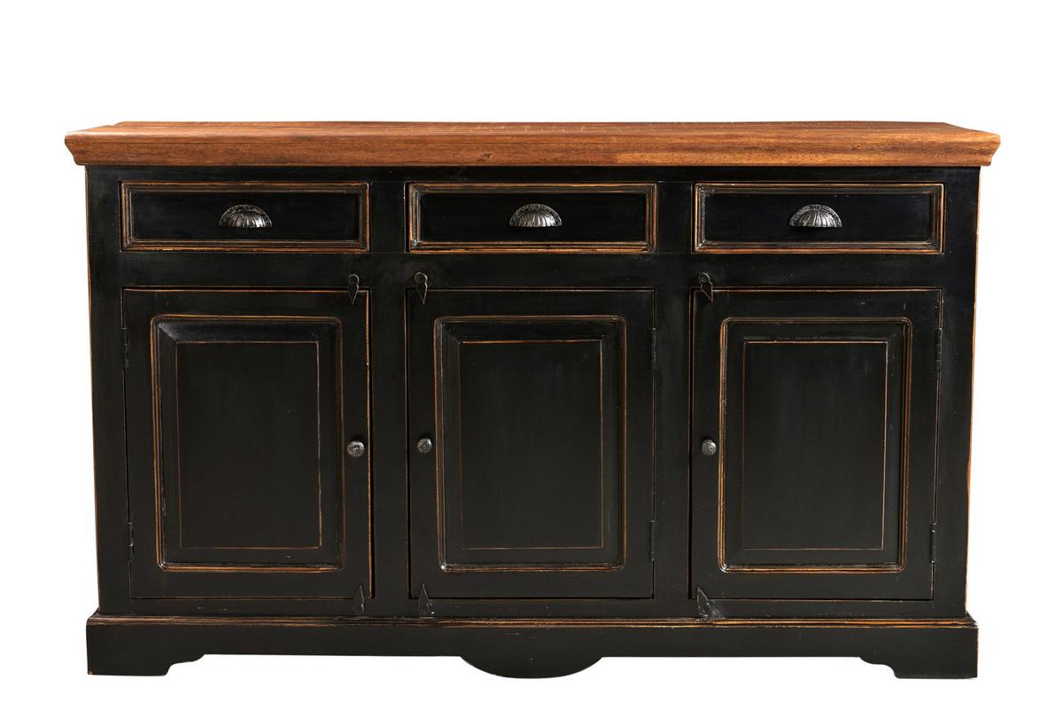 SIDEBOARD Honig/Schwarz B: 150cm - Schwarz/Braun, Design, Holz/Holzwerkstoff (150/90/40cm) - MID.YOU
