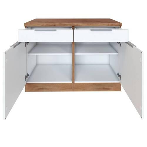 Küchenunterschrank mit Stauraum in 2 Laden und hinter 2 Türen