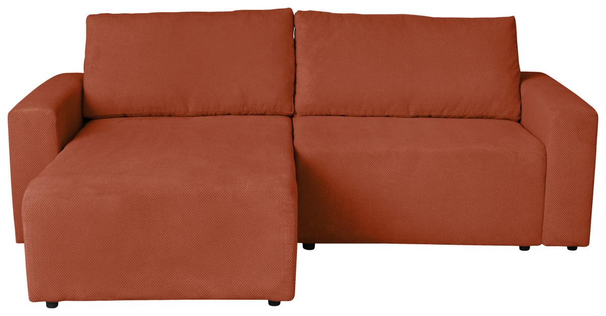 Ecksofa Dallas Bourcle Rostfarben 173x258 cm - Rostfarben/Schwarz, MODERN, Holz/Kunststoff (173/258cm)
