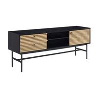 Lowboard Schwarz, Eichefarben B: 150cm - Eichefarben/Schwarz, Design, Holz/Holzwerkstoff (150/60/40cm) - Livetastic