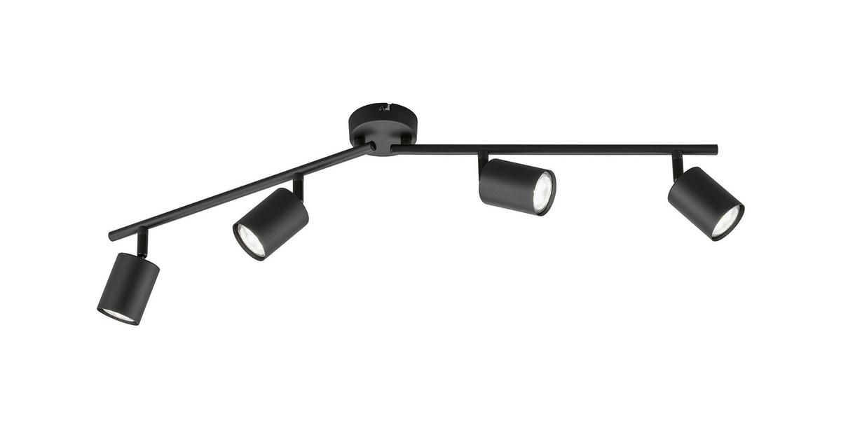Led-deckenleuchte Vano L: 79 Cm, Drehbar, 4-Flammig - Schwarz, Design, Metall (79/8/13cm) - Fischer & Honsel