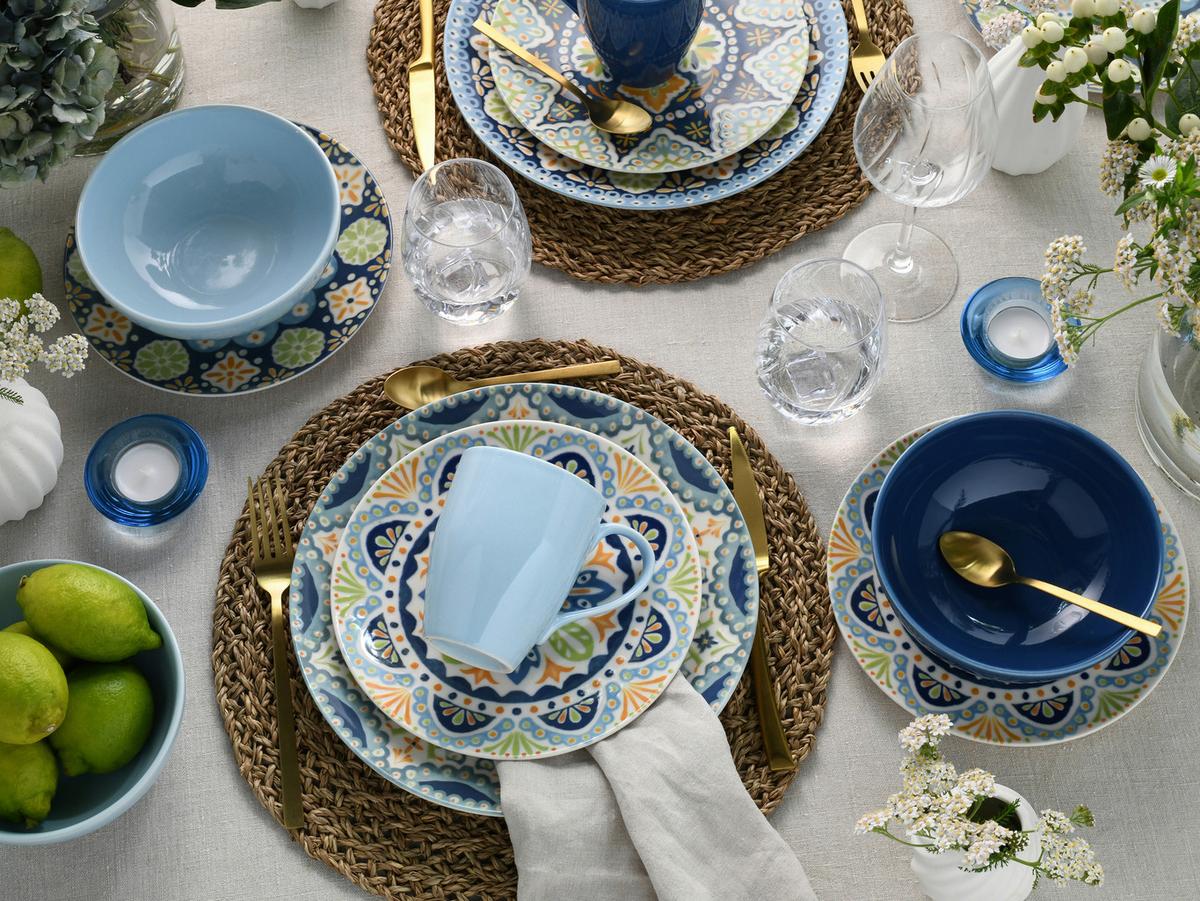 Kombiservice Steinzeug Patio bunt, 16 -Teilig. - Multicolor, Basics, Keramik - Creatable
