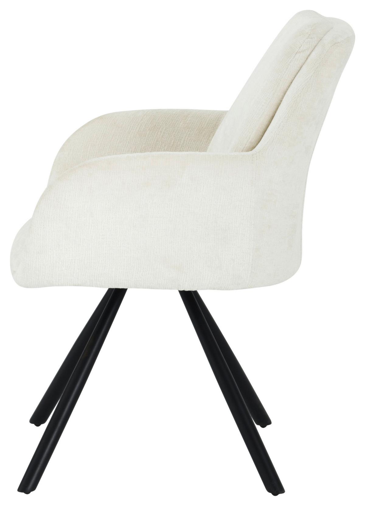 Armlehnstuhl Bela - Beige/Schwarz, LIFESTYLE, Holz/Textil (62/88/66cm) - MID.YOU