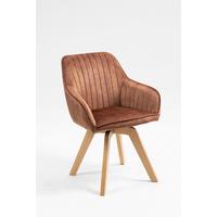 Armlehnstuhl Hanna drehbar Samt Braun,sitzfl. 180° Drehb. - Buchefarben/Braun, KONVENTIONELL, Holz/Textil (63/83/63cm)