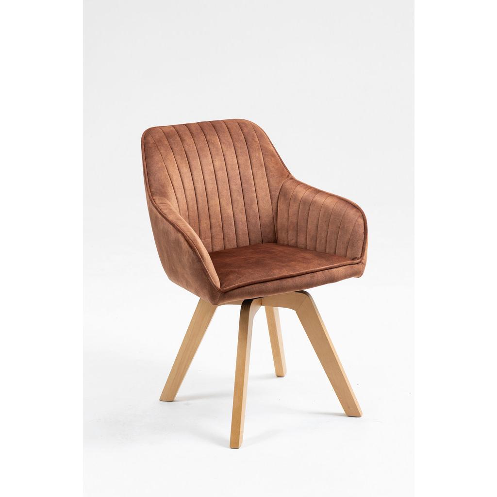 Armlehnstuhl Hanna Drehbar Samt Braun,sitzfl. 180° Drehb.