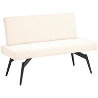 Sitzbank Tinos Mit Lehne Beige, B: 140 Cm - Beige/Schwarz, KONVENTIONELL, Textil/Metall (140/88/62cm) - MID.YOU