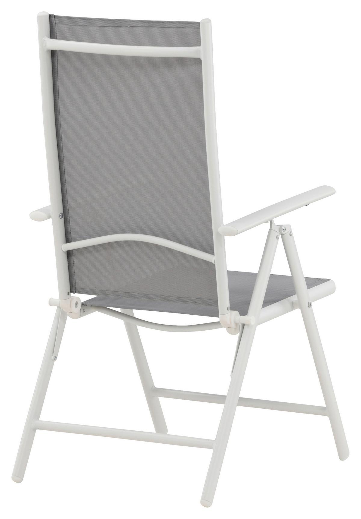 Gartensessel-set 2-tlg. Break Metall/textil - Weiß/Grau, KONVENTIONELL, Textil/Metall (55/108/62cm) - Gardenson