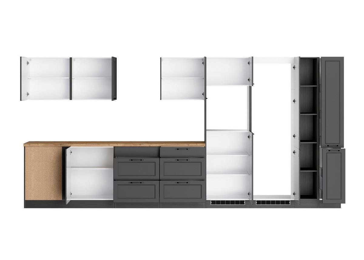 Eckküche Meran Inkl. Spüle 240x420 Cm Grau/eiche Dekor - Eiche Wotan/Grau, LIFESTYLE, Holzwerkstoff (240/420cm) - Held