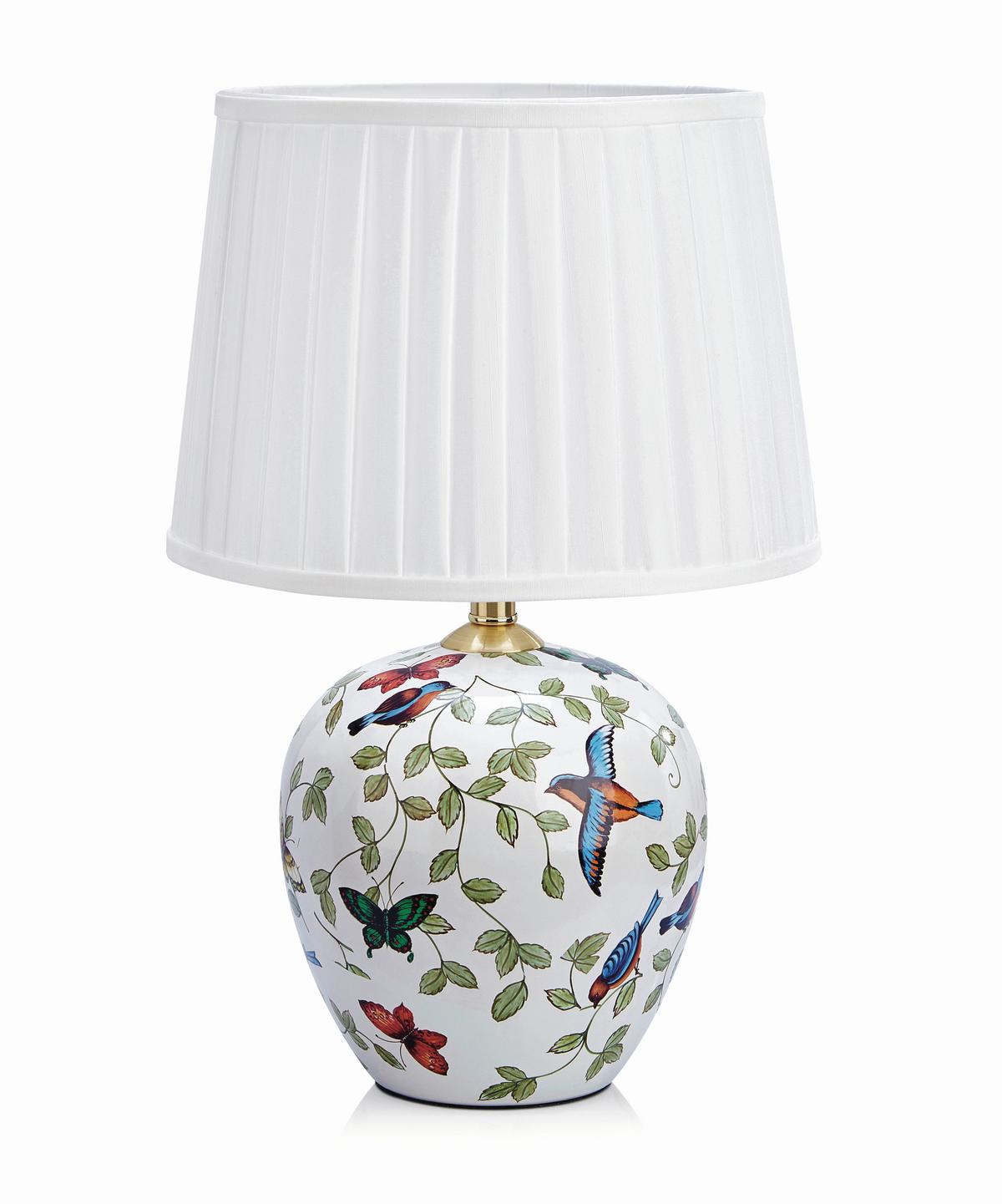 Tischleuchte Mansion - Weiß, Basics, Keramik/Textil (31/48cm) - Markslöjd