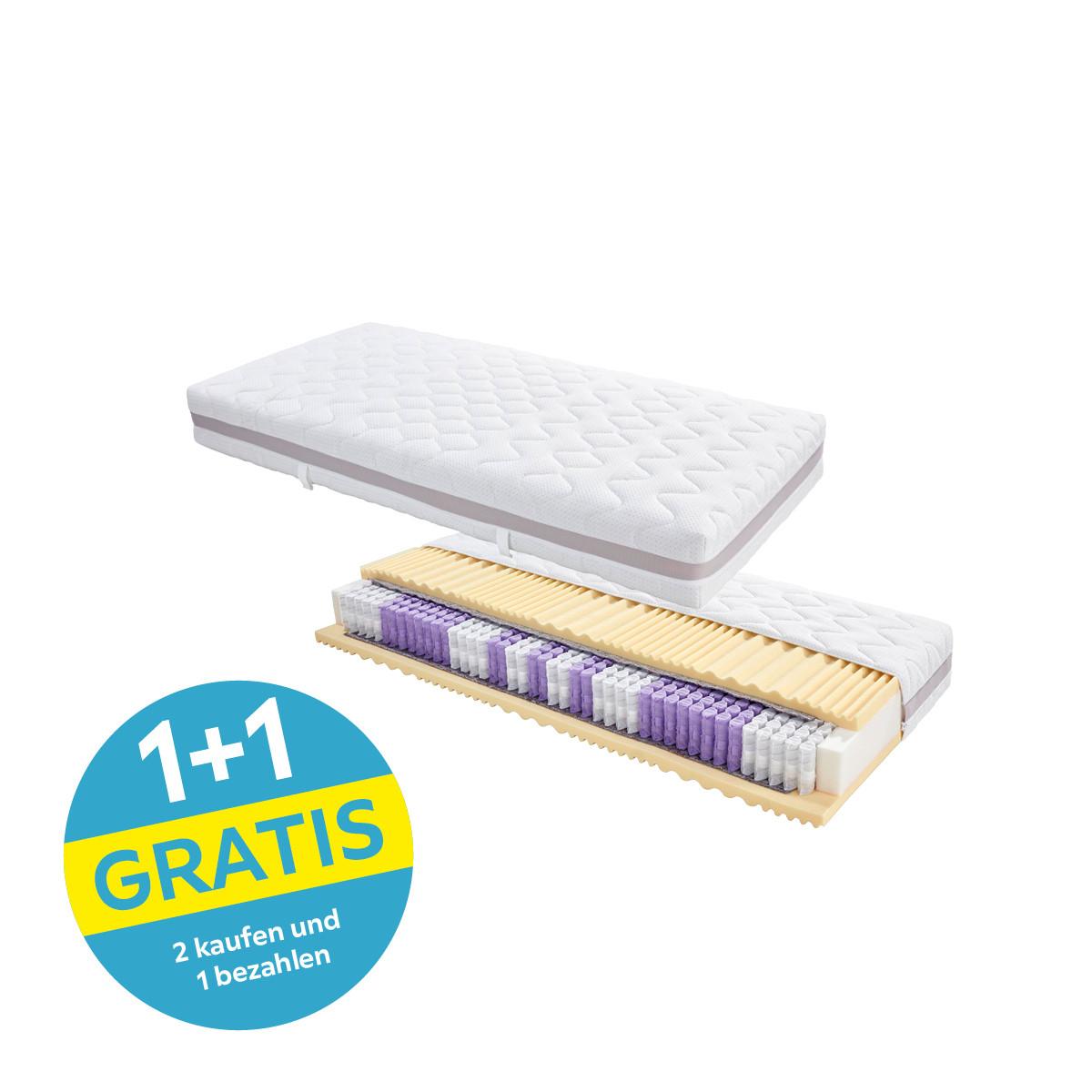 Taschenfederkernmatratze Visco Dream 90x200 cm H3 H: 22 cm - Weiß, KONVENTIONELL, Textil (90/200cm) - Primatex Deluxe