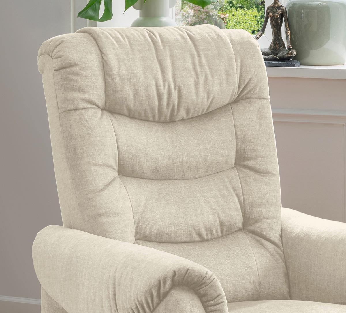 Fernsehsessel Nino Beige B: 78 Cm - Beige/Schwarz, Design, Textil (78/107/93cm) - Livetastic