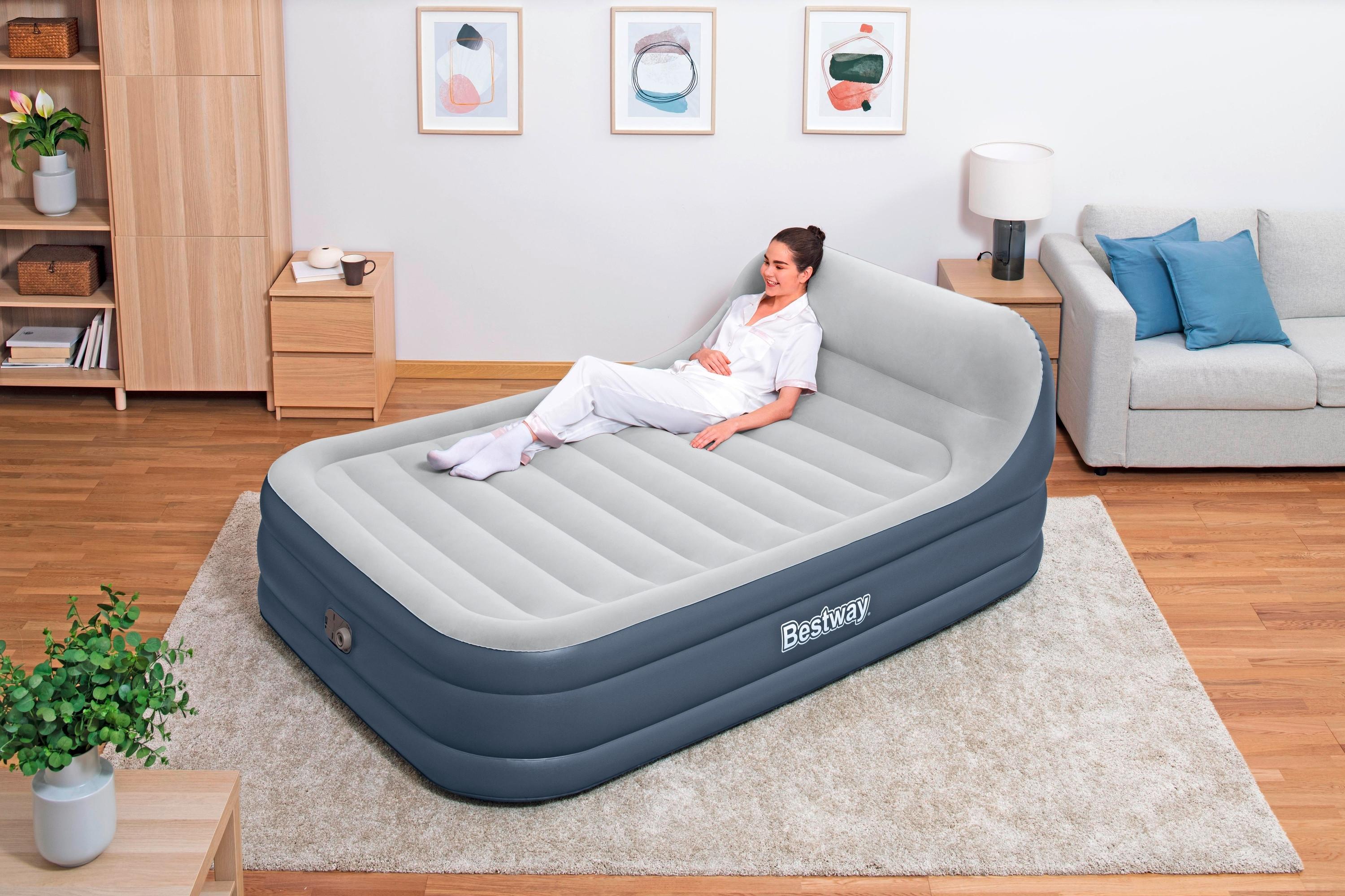 Luftbett Nadine 226x152x82 Cm Bis 300kg, Inkl. Pumpe - Dunkelblau/Grau, KONVENTIONELL, Kunststoff/Metall - Bestway