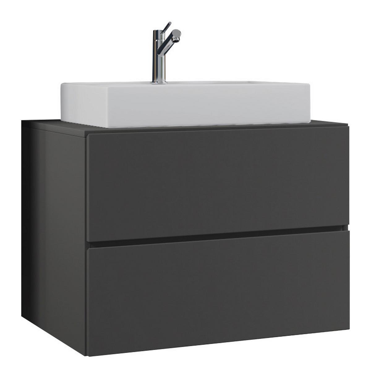 Badezimmer Lendas5-Teiliganthrazitb:147cm - Anthrazit/Weiß, MODERN, Glas/Keramik (147cm) - MID.YOU
