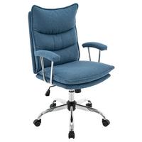 Drehstuhl Wien 2 - Blau/Chromfarben, MODERN, Kunststoff/Textil (61/96-104/66cm)