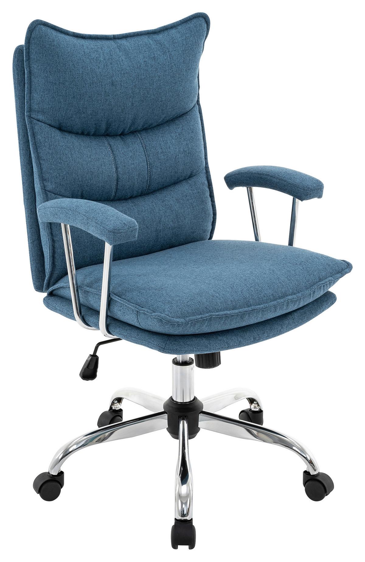 Drehstuhl Wien 2 - Blau/Chromfarben, MODERN, Kunststoff/Textil (61/96-104/66cm)
