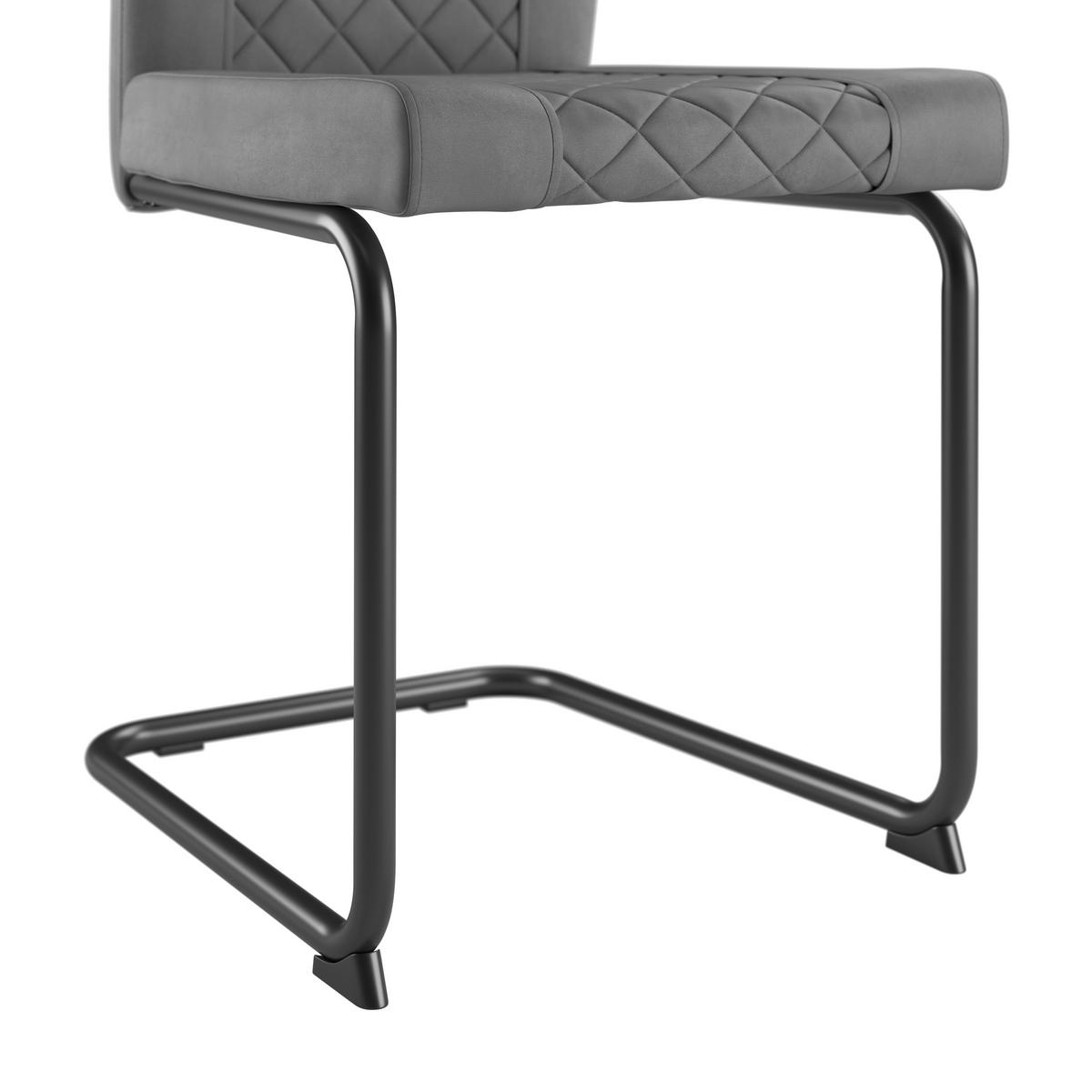 Szék Nina Giga-S - fekete/szürke, Modern, textil/fém (49/91/66cm)