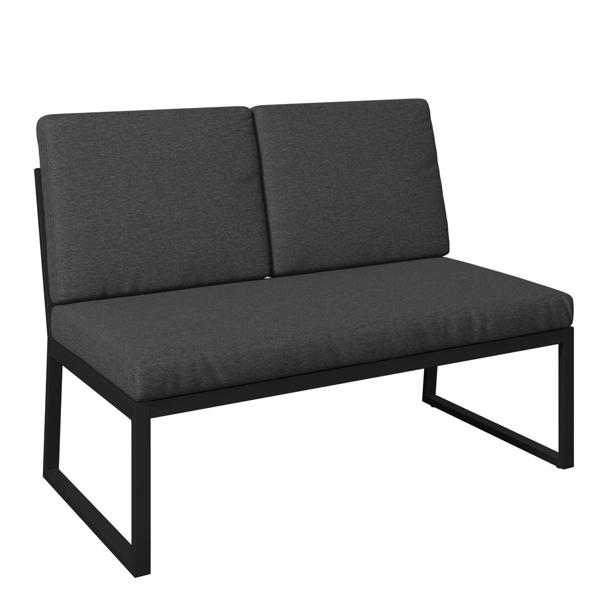 Loungegarnitur Lorca - Anthrazit/Naturfarben, MODERN, Kunststoff/Textil (158/217cm) - Beldano