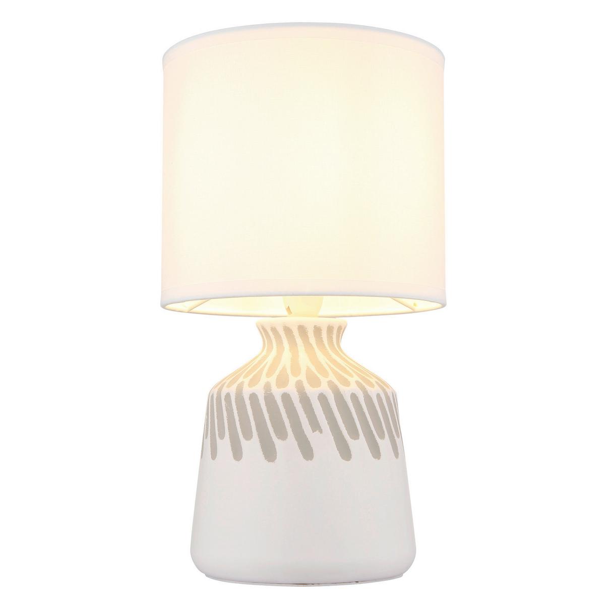 TISCHLEUCHTE Exkl. 1xE14, 40W - Weiß, Basics, Keramik/Textil (17.5/31.5cm) - Globo