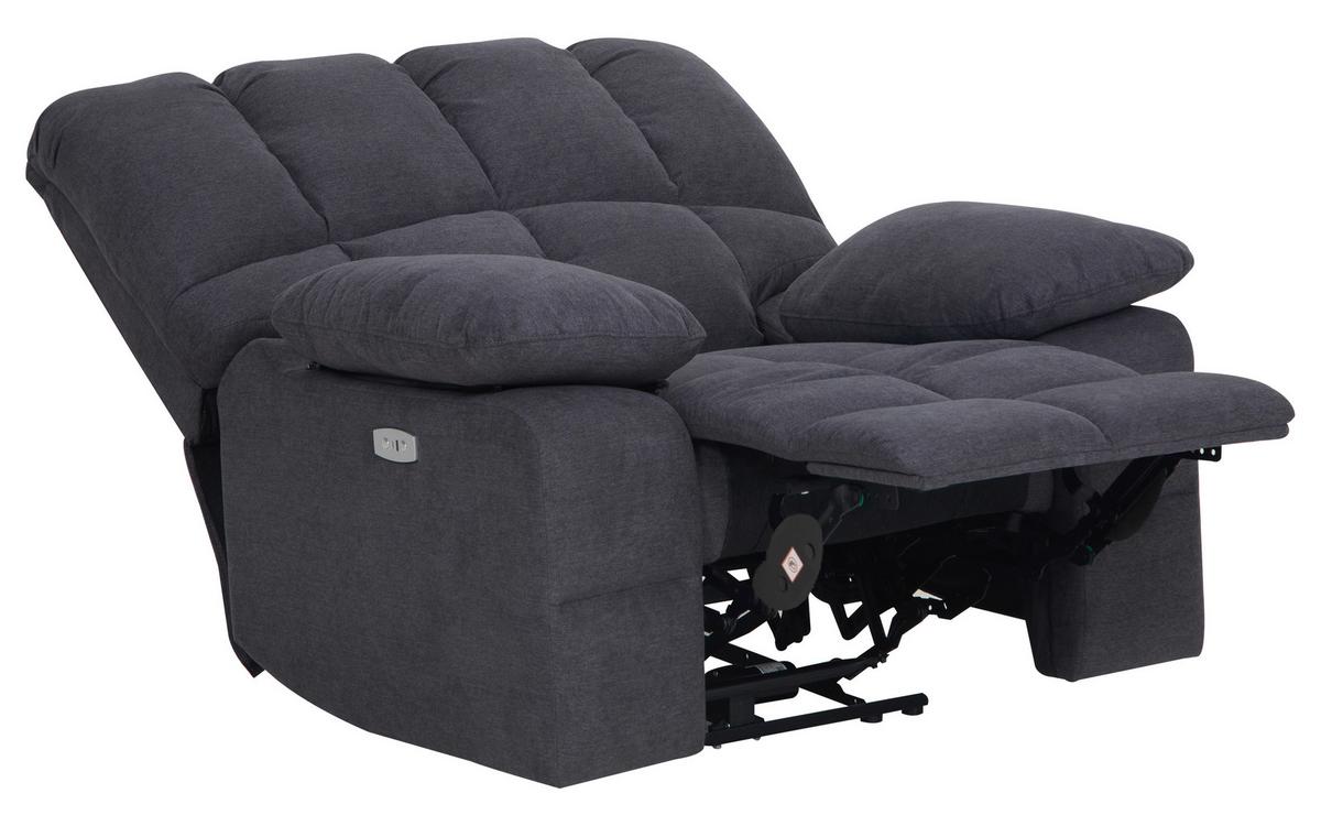 Relaxačné kreslo BOLTON, sivá, el.relaxačná funkcia - sivá, Basics, kov/drevo (108/103,5/96,5cm)