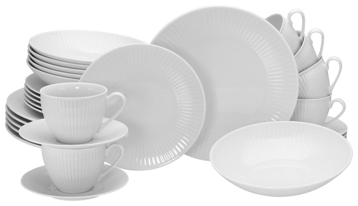 Kombiservice Valencia 30--Teilig., Weiß - Weiß, Design, Keramik - Creatable