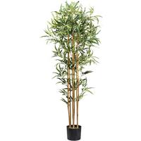 Kunstpflanze Bambus H: 155 cm - Schwarz/Naturfarben, Design, Kunststoff (155cm) - P & B