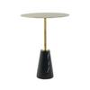 Beistelltisch Oscar Schwarz, Goldfarben B: 40cm - Goldfarben/Schwarz, Design, Glas/Stein (40 cm/53 cm/40 cmcm) - Kayoom
