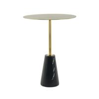 Beistelltisch Oscar Schwarz, Goldfarben B: 40cm - Goldfarben/Schwarz, Design, Glas/Stein (40 cm/53 cm/40 cmcm) - Kayoom