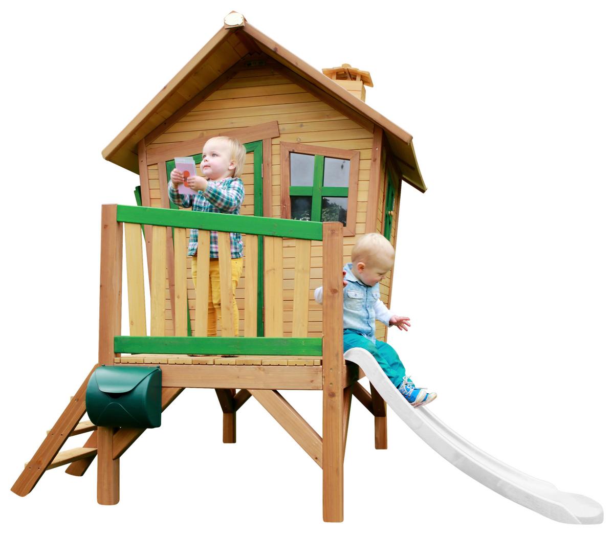 Spielhaus A030.045.90 - Weiß/Braun, KONVENTIONELL, Holz/Kunststoff (264/203/177cm) - Ambia Garden