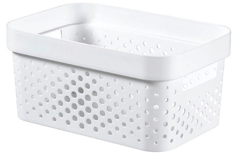 Úložný košík INFINITY 4,5L - biela, Basics, plast (18/12/26cm)