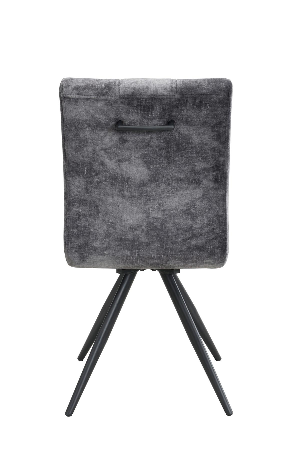 STUHL-SET PORTO S 4ER-SET - Anthrazit/Schwarz, MODERN, Textil/Metall (44/89/67cm) - P & B