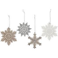 Függődísz Hópehely Hópehyely - Pezsgő/ezüstszínű, Basics, műanyag (10cm)