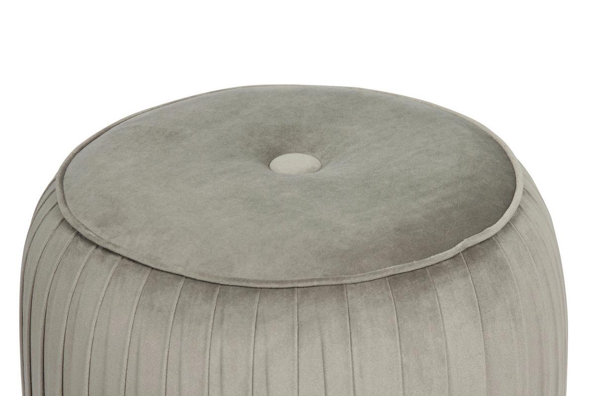 Hocker Lilje 100 Grau D: 43 cm - Goldfarben/Grau, Design, Textil (43/42cm) - Kayoom