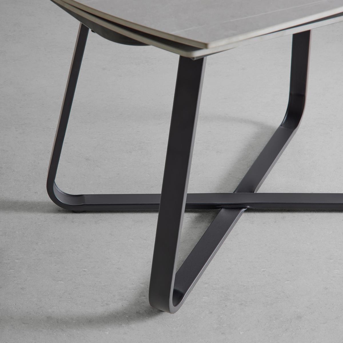 Rozkládací jídelní stůl Matera 160-220 cm - černá, Moderní, kov/keramika (120-180/90/76cm) - Bessagi Home