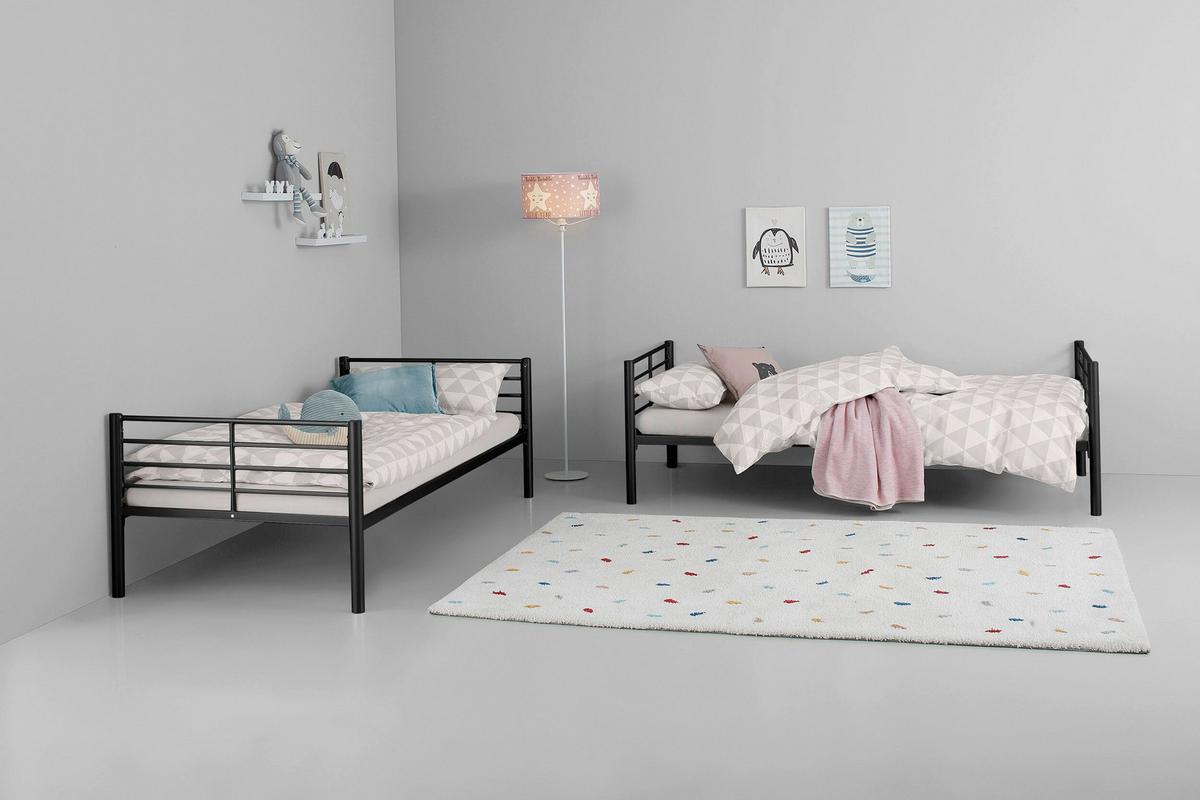 ETAGENBETT Rosie Schwarz 90x200cm - Schwarz, Design, Metall (90/200cm) - MID.YOU