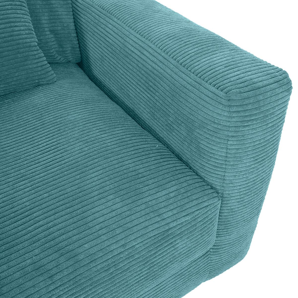 Bigsofa Manolis B: 260 Cm Petrol Cord - Petrol/Schwarz, KONVENTIONELL, Textil (260/66/115cm) - MID.YOU