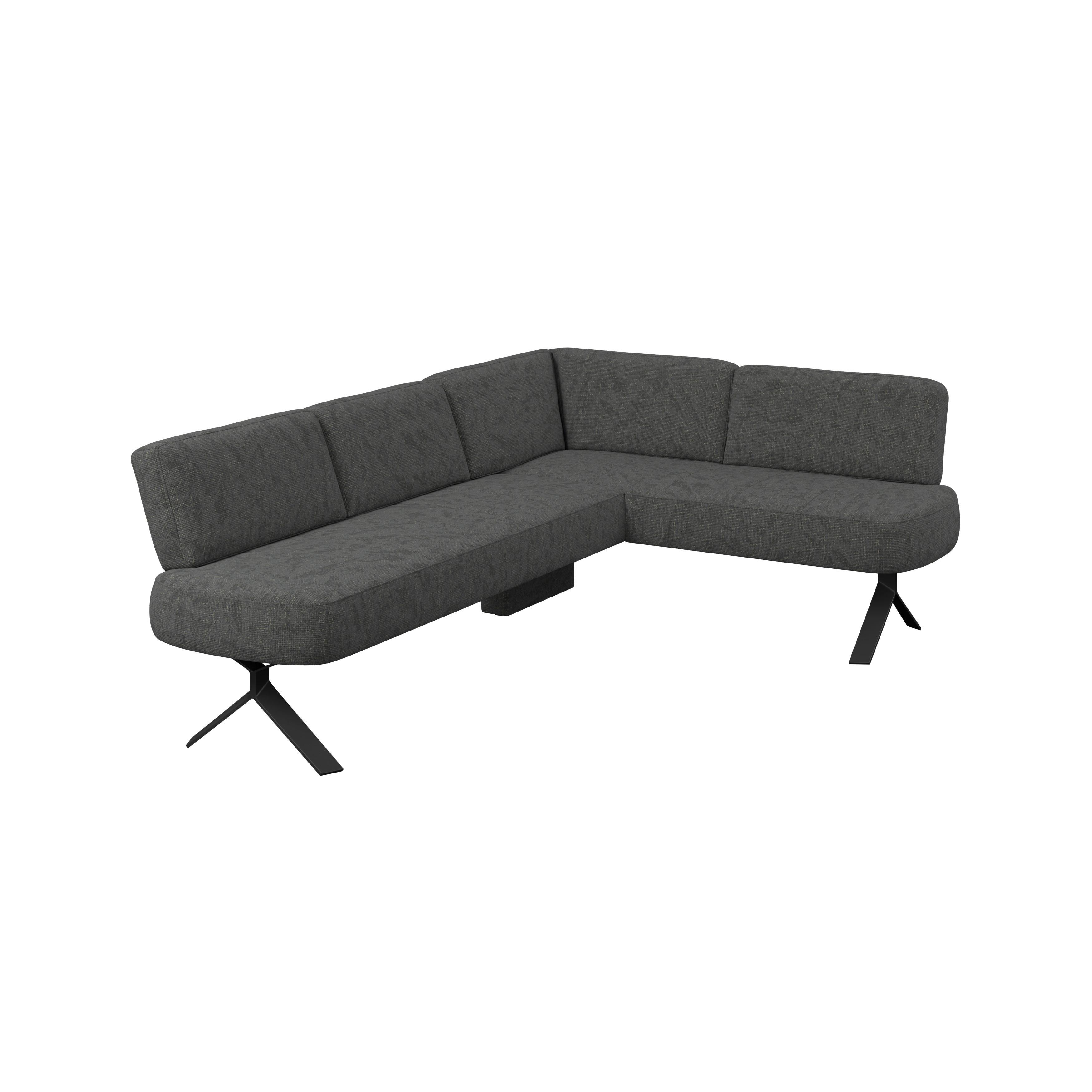 Eckbank schwarz/Metallbeine Ulmo, S:248x176cm