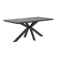 Jedálenský stôl STEVE 180 - čierna, Modern, kov/kompozitné drevo (180/76/90cm)