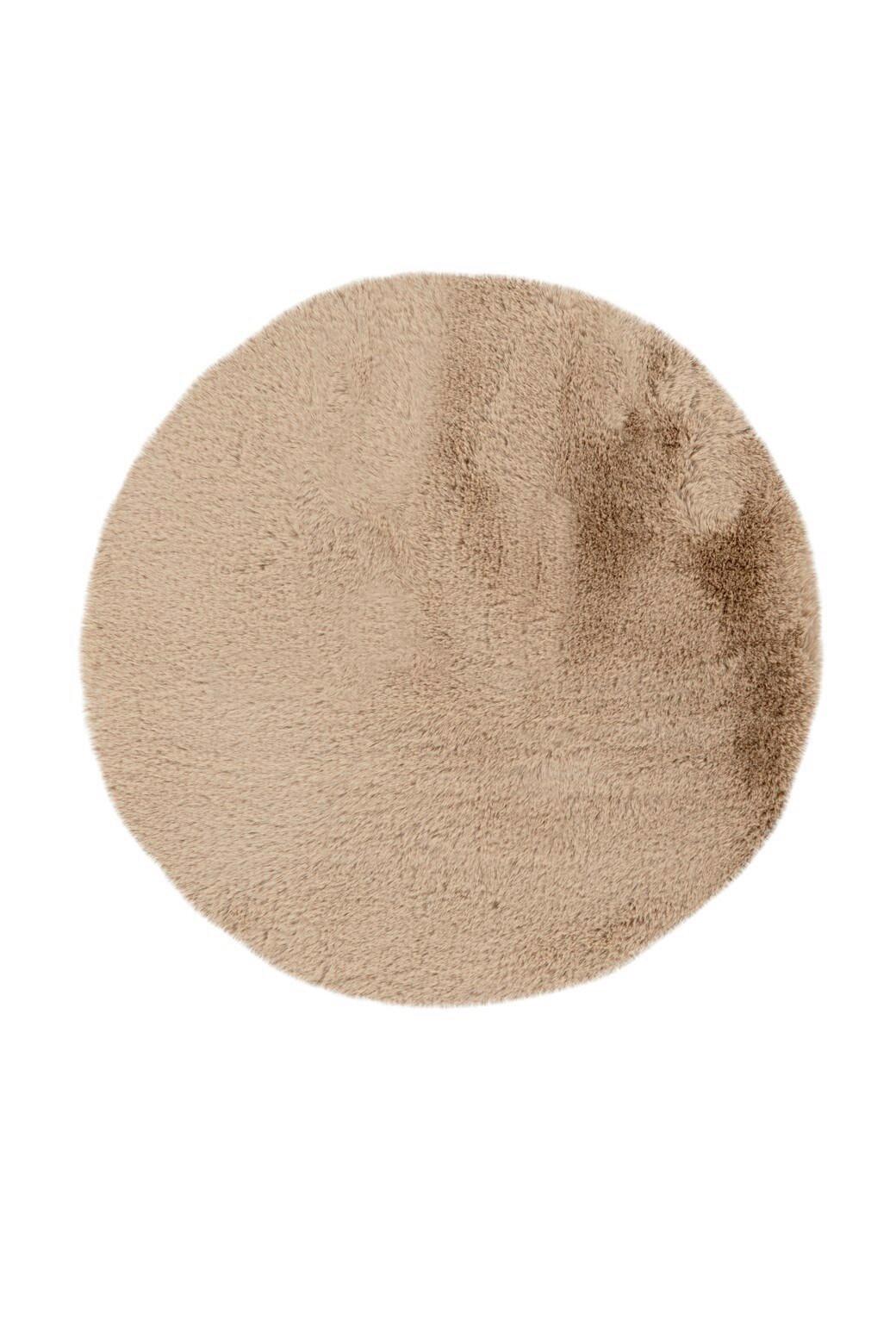 Hochflorteppich Rabbit Beige, D: 100 cm - Beige, KONVENTIONELL (100cm)