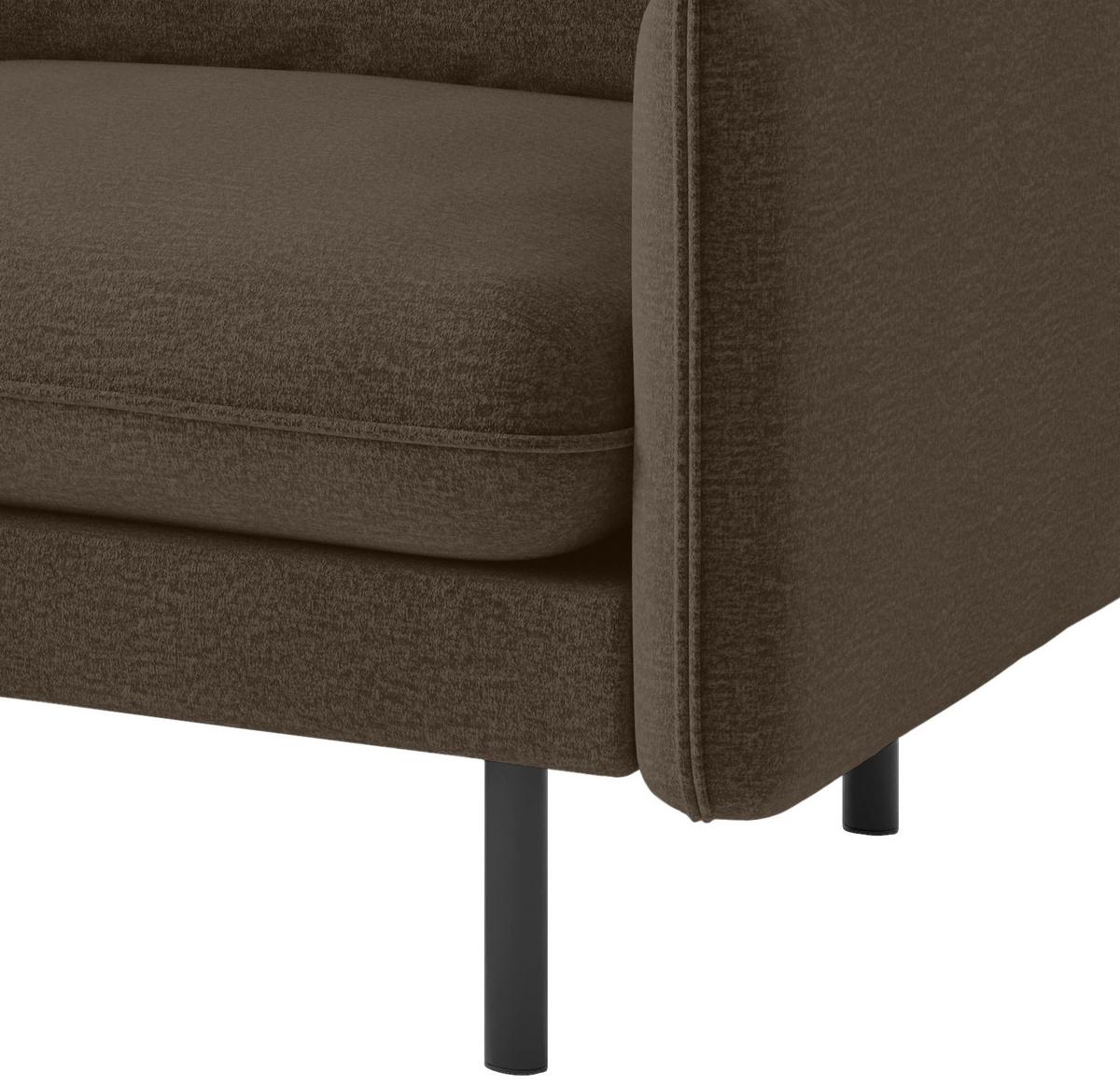 Ecksofa Samos Braun S: 204x267 cm - Schwarz/Braun, Design, Textil (204/267cm) - Livetastic