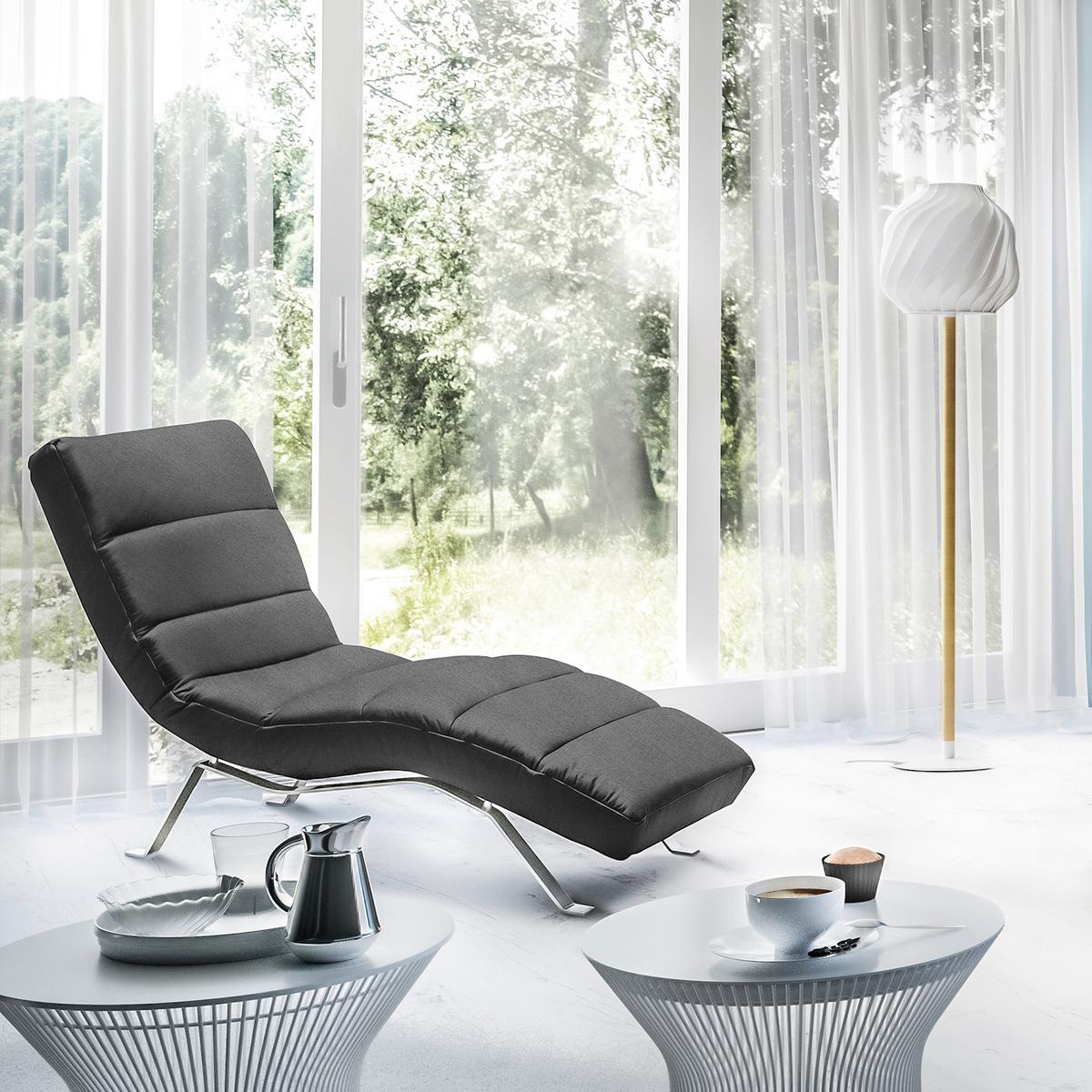 Relaxliege Swing Silver Dunkelgrau B: 65 Cm - Dunkelgrau/Silberfarben, Design, Textil (65/65-95/171cm) - Livetastic