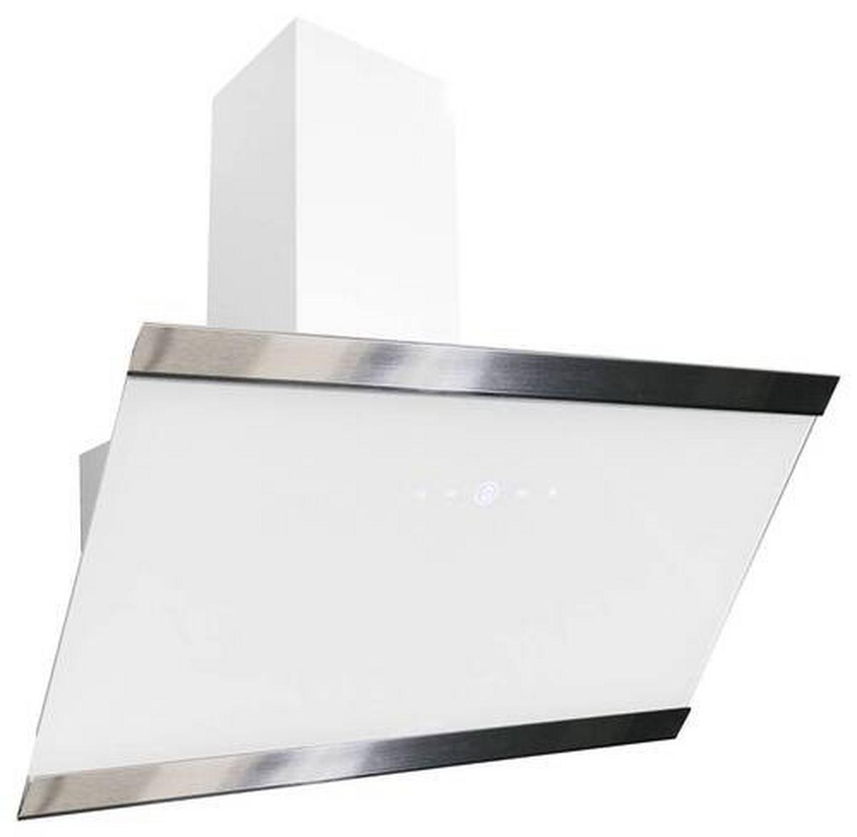 Kopffreihaube Respekta Skala Metall/Glas Weiß B: 89,5 cm - Weiß, Trend, Glas/Metall (89,5/74,2-109,2/38,5cm) - Respekta