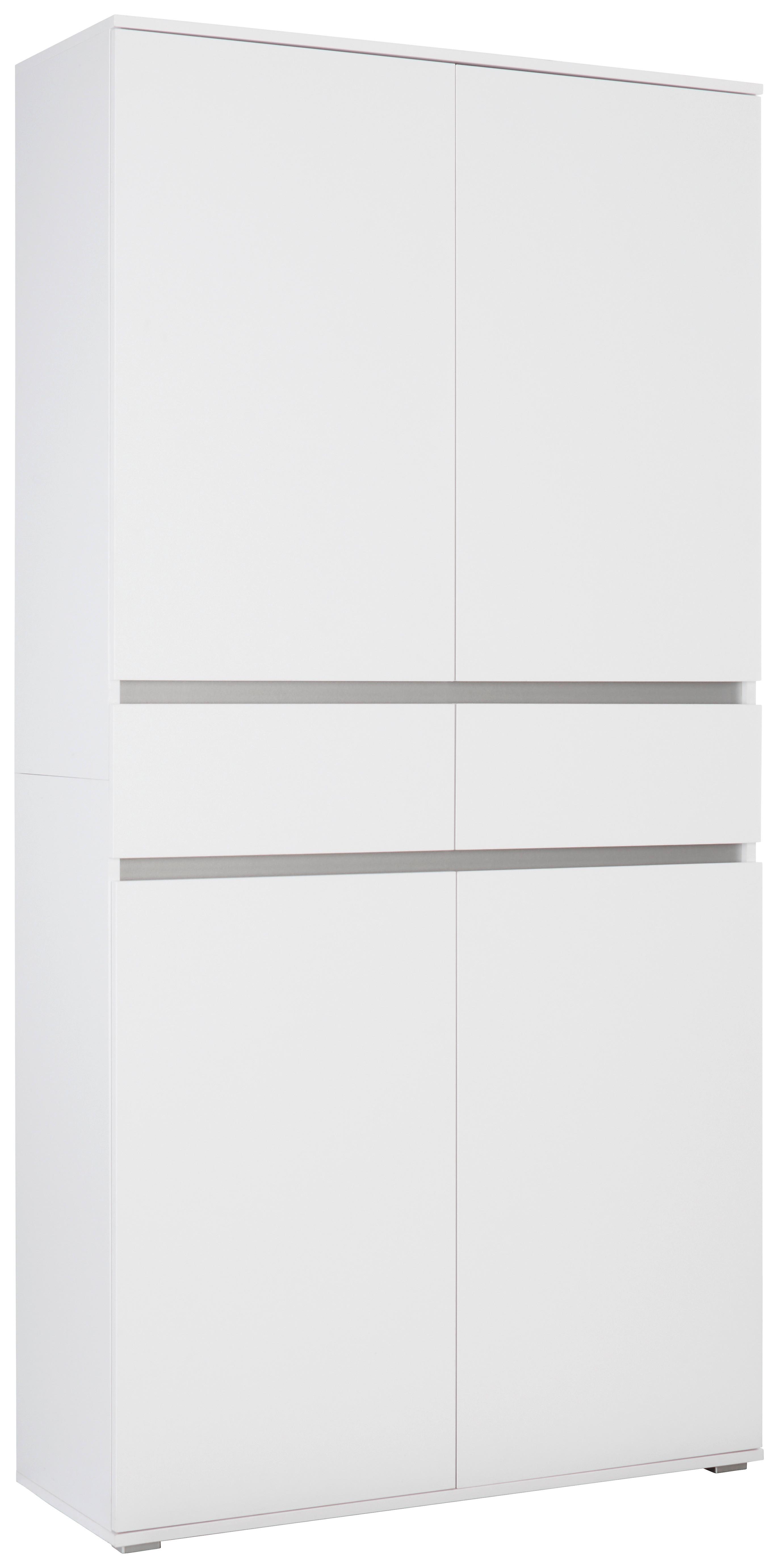 Viacúčelová skriňa BIANCO - biela, Modern, kompozitné drevo (100/200/37cm) - Mömax
