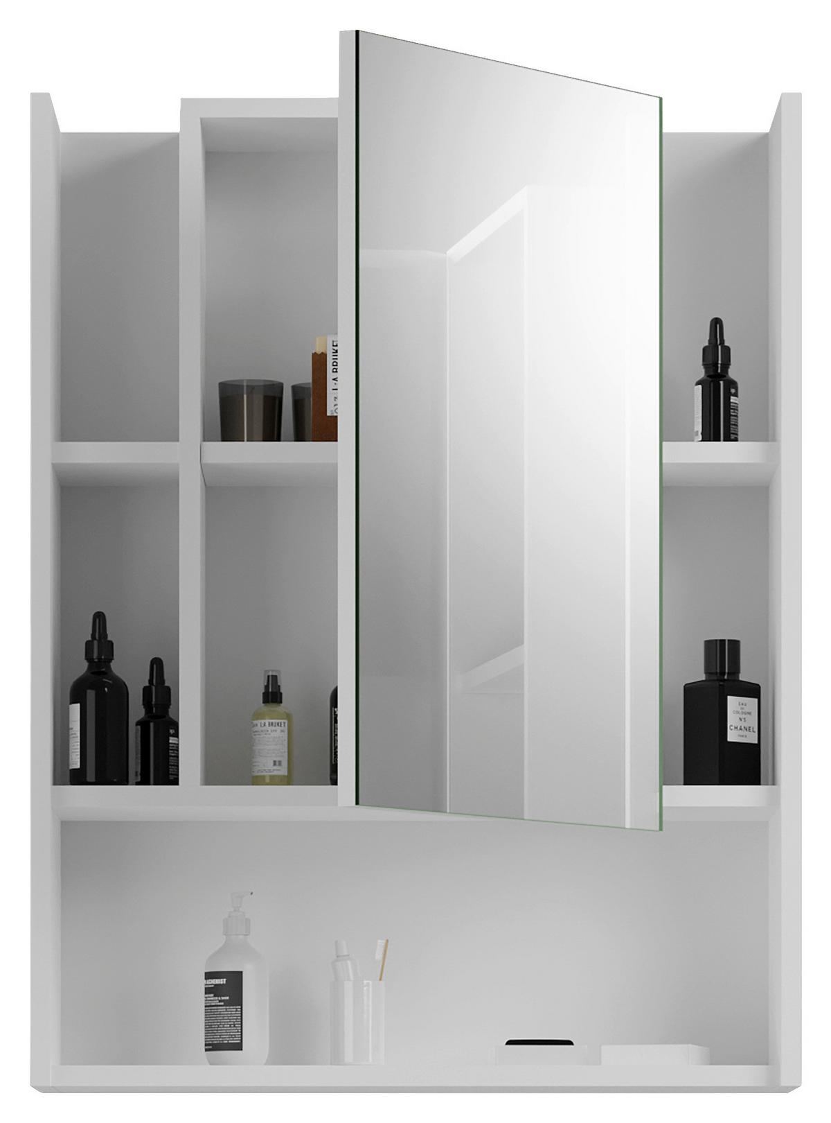 Spiegelschrank Venice - Weiß Hochglanz, MODERN, Glas/Holzwerkstoff (60/77/19cm) - MID.YOU