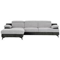 Ecksofa Titus Graphit-/silberfarben - Silberfarben/Schwarz, Design, Textil (178/291cm) - Livetastic