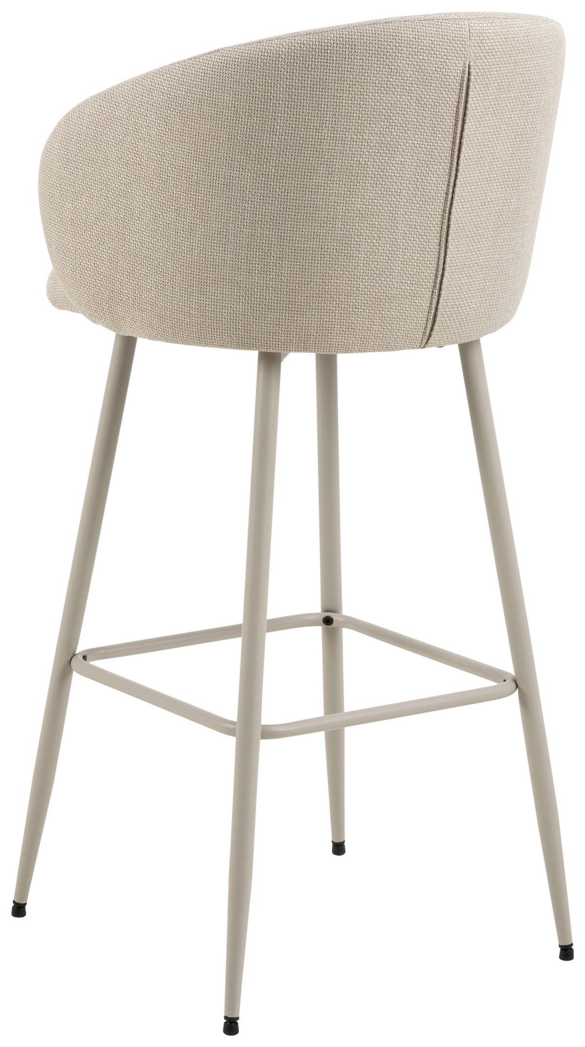 Barová židle ELEANOR - šedá/krémová, Design, kov/textil (54/105/52cm) - MID.YOU