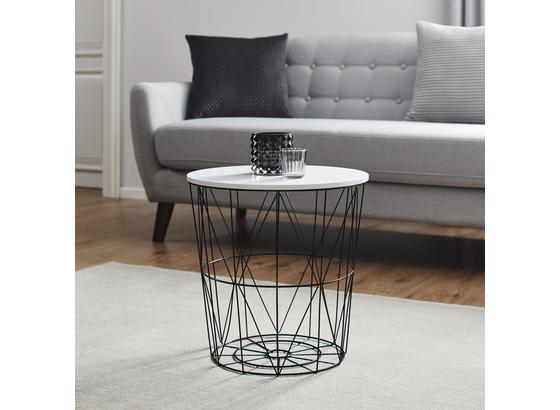 Odkladací Stolík Josie - čierna/biela, Moderný, kov/drevo (40/41cm) - Modern Living Odkladací Stolík Josie - čierna/biela, Moderný, kov/drevo (40/41cm) - Modern Living
