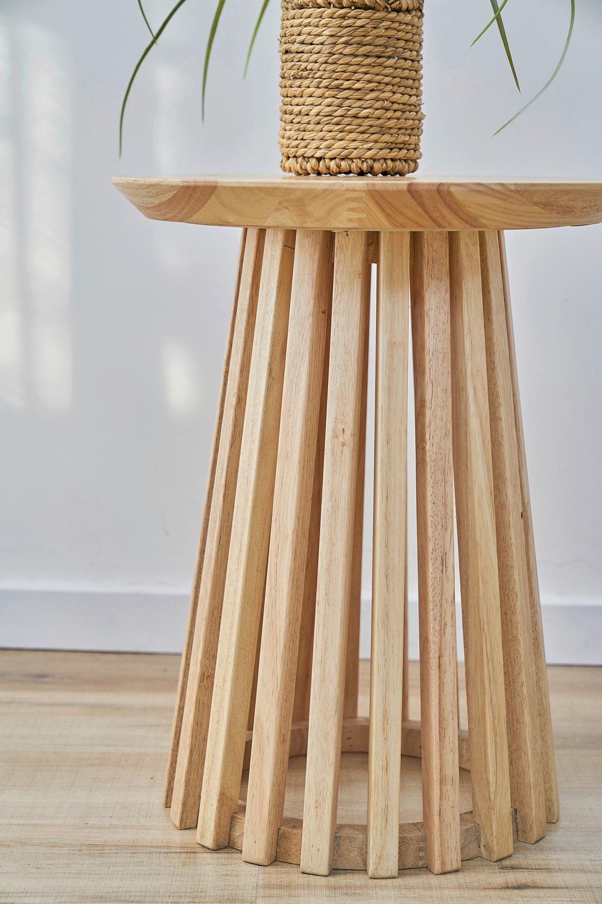 Beistelltisch Naturfarben B: 40 cm - Naturfarben, Design, Holz (40/40/50cm) - MID.YOU