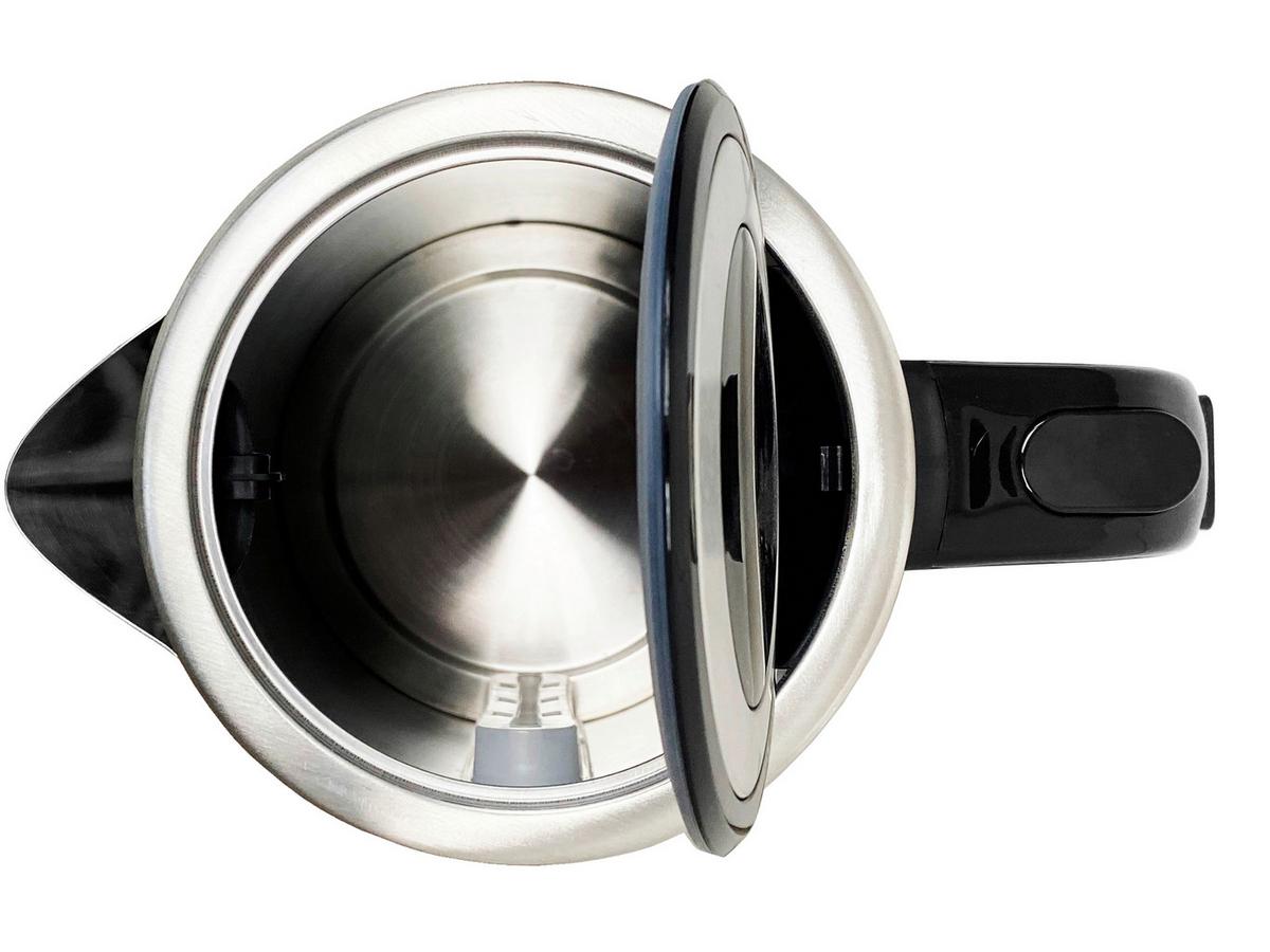 Wasserkocher Kl-T Schwarz Edelstahl 1,7 L 2200 W - Silberfarben/Schwarz, MODERN, Metall (14/24cm) - Silva Homeline