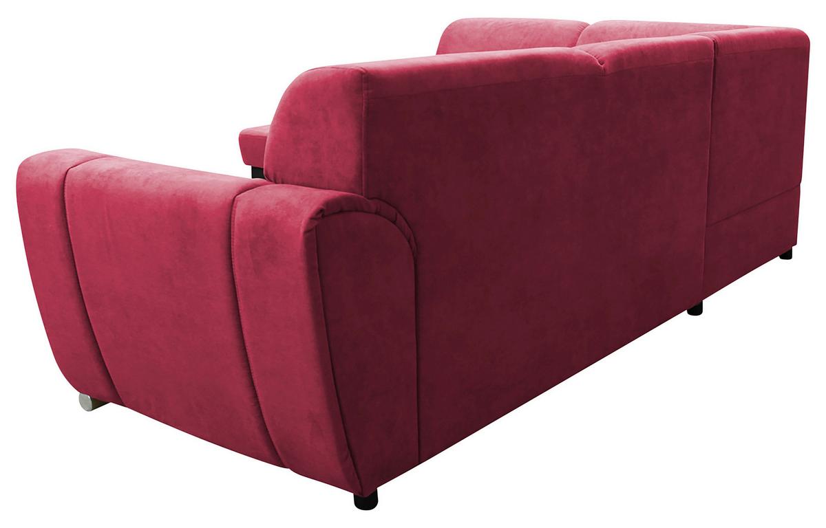 Ecksofa Mit  Bettkasten Doris Rücken Echt Rot/schwarz - Silberfarben/Rot, Design, Textil (196/255cm) - MID.YOU