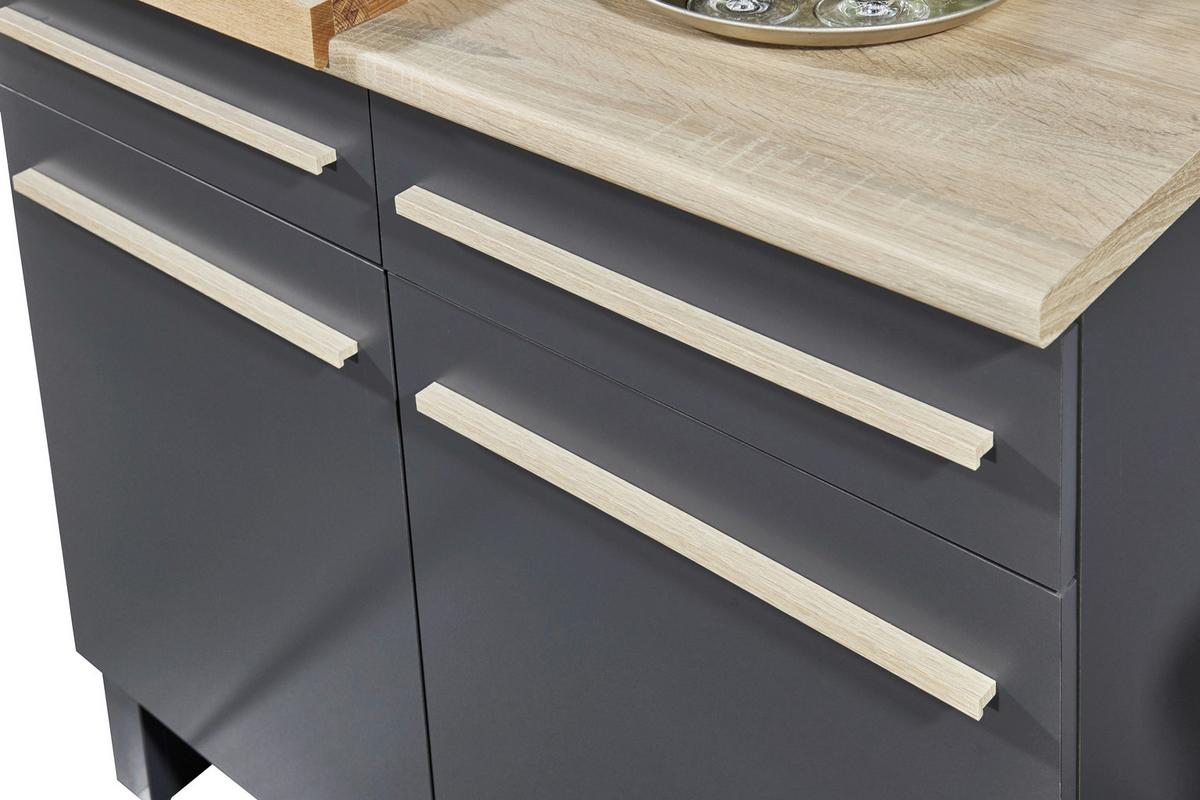 Kuchyňská spodní skříňka BILBERRY antracitová - Sonoma dub/antracitová, Design, kompozitní dřevo/plast (100/90/60cm) - Carryhome